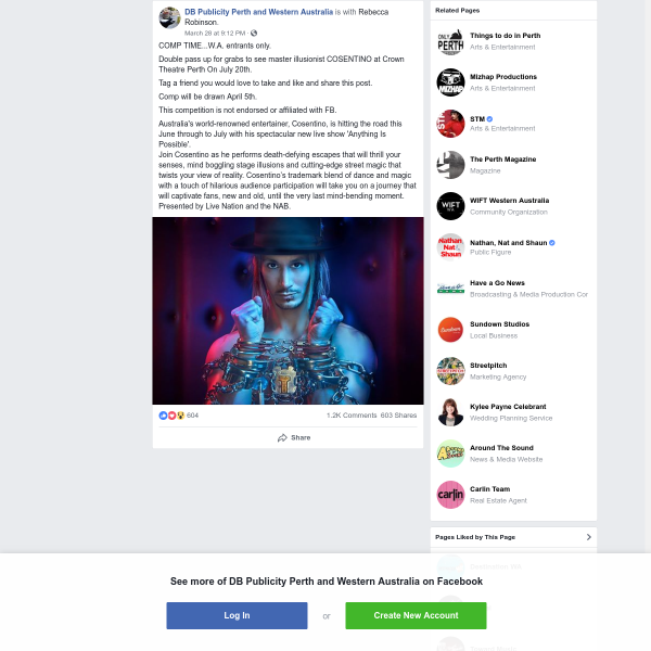 Win a DP to see Cosentino at Crown Theatre