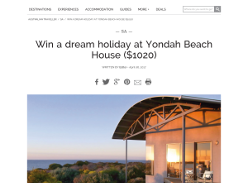 Win a dream holiday at Yondah Beach House, valued at $1,020!