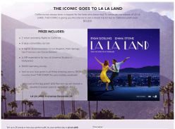 Win a dream trip for 2 to California, valued at over $10,000 or 1 of 200 double passes to see 'La La Land'!