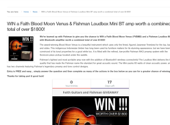 Win a Faith Blood Moon Venus Guitar & Fishman Loudbox Mini Bluetooth Amplifier Worth Over $2,600
