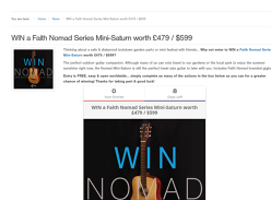 Win a Faith Nomad Mini Saturn Electro Guitar Over