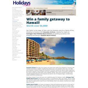 Win a family getaway to Hawaii
