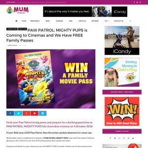 Win a Family Pass to Paw Patrol: Mighty Pups