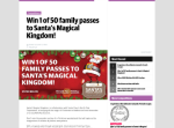 Win a family pass to Santa's Magical Kingdom!