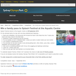 Win a family pass to Splash Festival at the Aquatic Centre