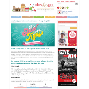 Win A Family Pass to the Royal Adelaide Show 2018