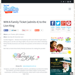 Win A Family Ticket (admits 4) to the Lion King