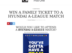 Win a Family Ticket to a Hyundai A-League Match