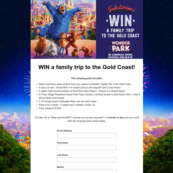 Win a Family Trip to the Gold Coast