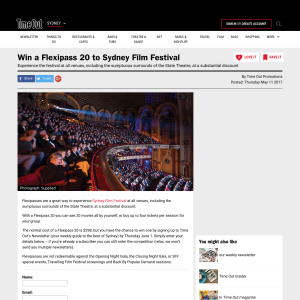 Win a Flexipass 20 to Sydney Film Festival! (Flights & Accommodation NOT Included)
