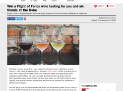 Win a Flight of Fancy wine tasting for you and six friends at the Duke
