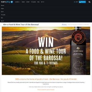Win a Food & Wine Tour of the Barossa