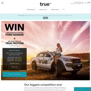 Win a Ford Ranger + a year's supply of 'True Protein'! (Purchase Required)