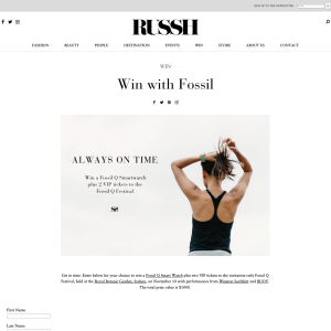 Win a Fossil Q Smartwatch + 2 VIP tickets to the Fossil Q Festival!