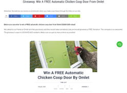 Win A FREE Automatic Chicken Coop Door Omlet