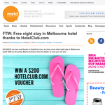Win a Free night stay in Melbourne hotel up to $200