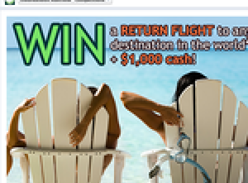 Win a Free Return Flight to any destination + $1,000