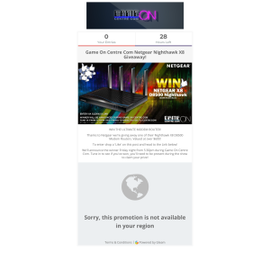 Win a Game On Centre Com Netgear Nighthawk X8
