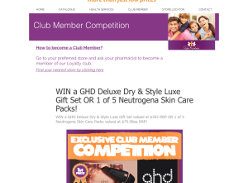 WIN a GHD Deluxe Dry & Style Luxe Gift Set valued at $355 RRP OR 1 of 5 Neutrogena Skin Care Packs valued at $79.98ea RRP!