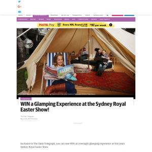 Win a glamping experience at the Sydney Royal Easter Show! (NSW Residents ONLY)
