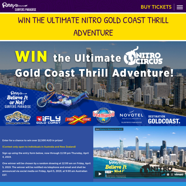 Win a Gold Coast Adventure Getaway