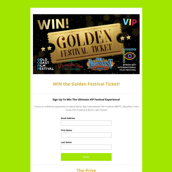 Win a Golden Festival Ticket