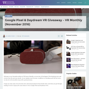 Win a Google Pixel & Daydream VR!