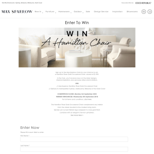 Win  a Hamilton Rose Gold Occasional Chair
