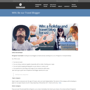 Win a holiday and travel blog for us!