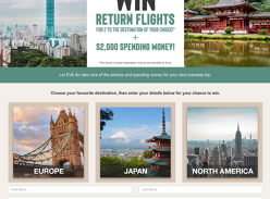 Win a Holiday in Europe/Japan/USA for 2 Worth $7,000