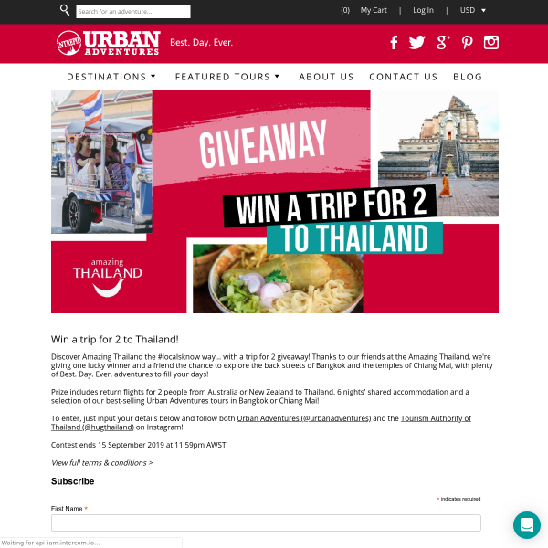 Win a Holiday in Thailand for 2