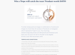 Win A ‘Hope will Catch the Tears’ Diamond Pendant worth $4950