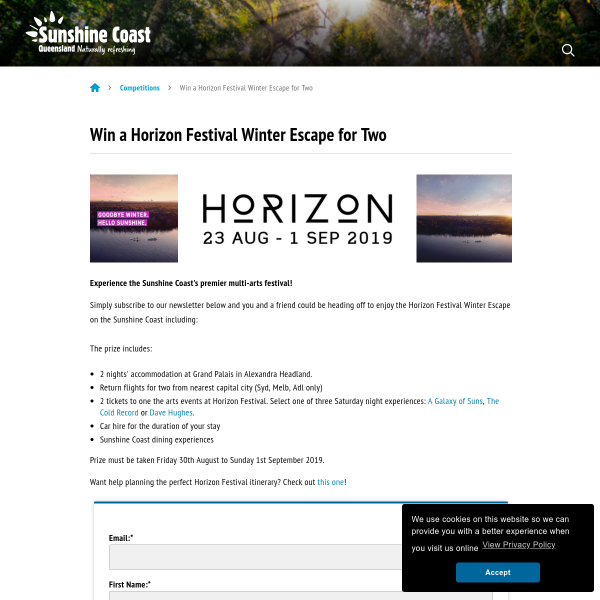 Win a Horizon Festival Winter Escape for 2