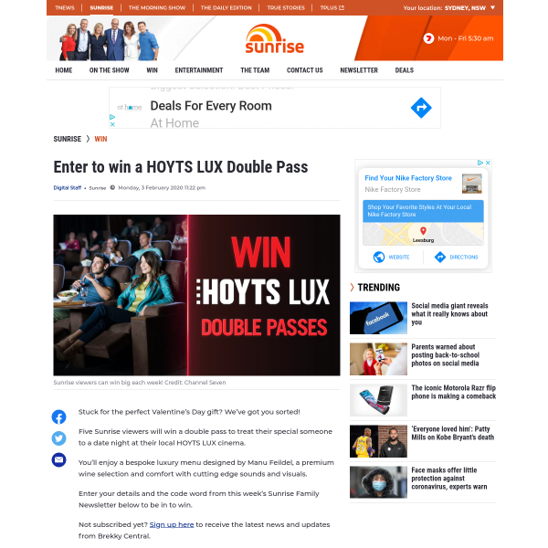 Win a HOYTS LUX Double Pass!