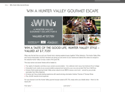 Win a Hunter Valley Gourmet Escape