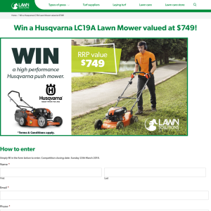 Win a Husqvarna LC19A Lawn Mower