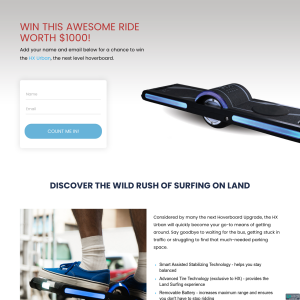 Win a HX Urban Electric Skateboard