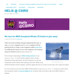 Win a IMAX Humpback Whales 3D ticket - Helix @ Csiro