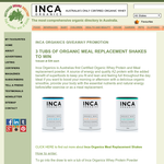 Win a Inca Organics Meal Replacement Shakes Tub