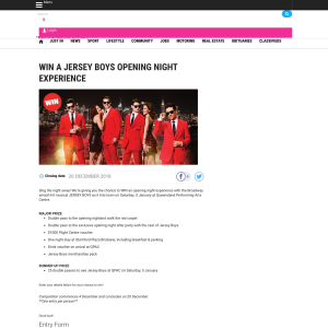 Win a Jersey Boys Opening Night Experience