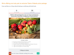 Win a Kakadu foodie package for two