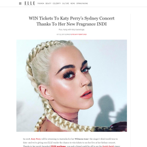 Win a Katy Perry Concert Package in Sydney for 2