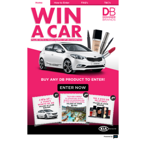 Win a Kia Cerato filled with a year's supply of 'Designer Brands' cosmetics, a trip for 4 to Singapore or 1 of 100 'Designer Brands' prize packs!