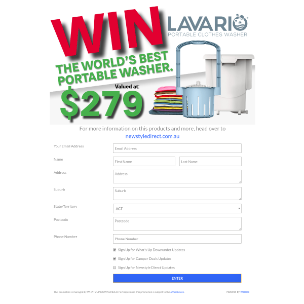 Win a Lavario Portable Clothes Washer