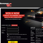 Win a Lenovo Y50 gaming laptop for you & a friend!
