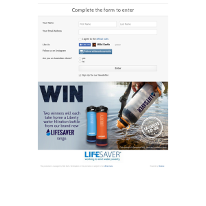 Win a Liberty water filtration bottle