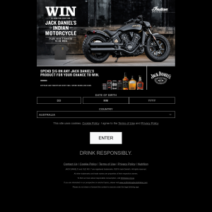 Win a Limited Edition Jack Daniel's Indian Motorcycle