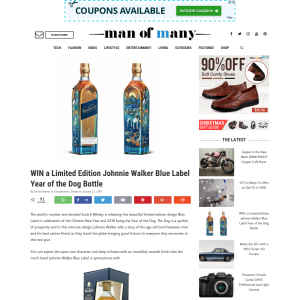 Win a Limited Edition Johnnie Walker Blue Label Year of the Dog Bottle