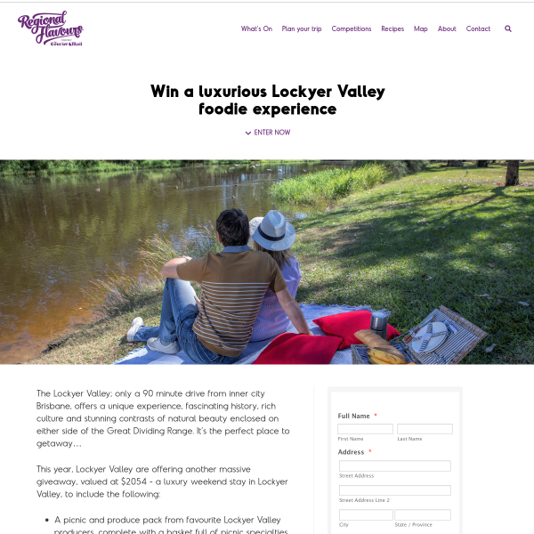 Win a luxurious Lockyer Valley foodie experience
