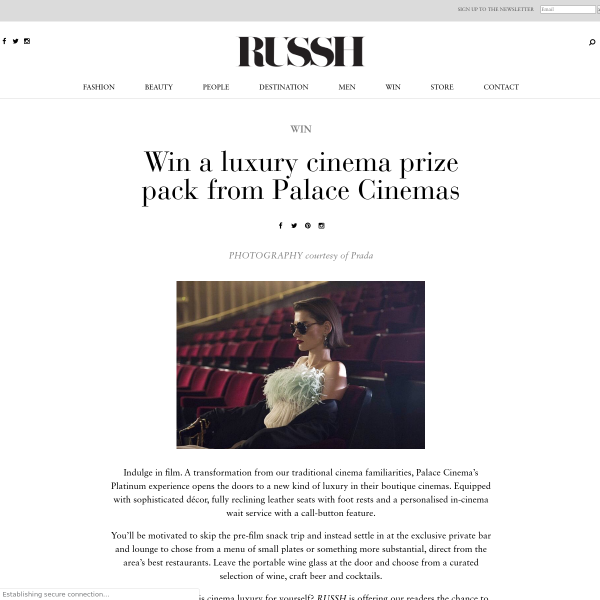 Win a luxury cinema prize pack from Palace Cinemas!